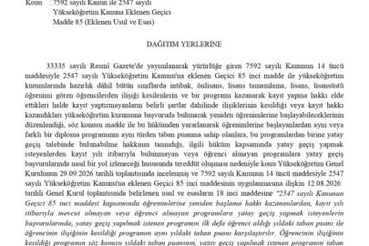 YÖK’ten öğrenci affıyla dönenlere yatay geçiş düzenlemesi